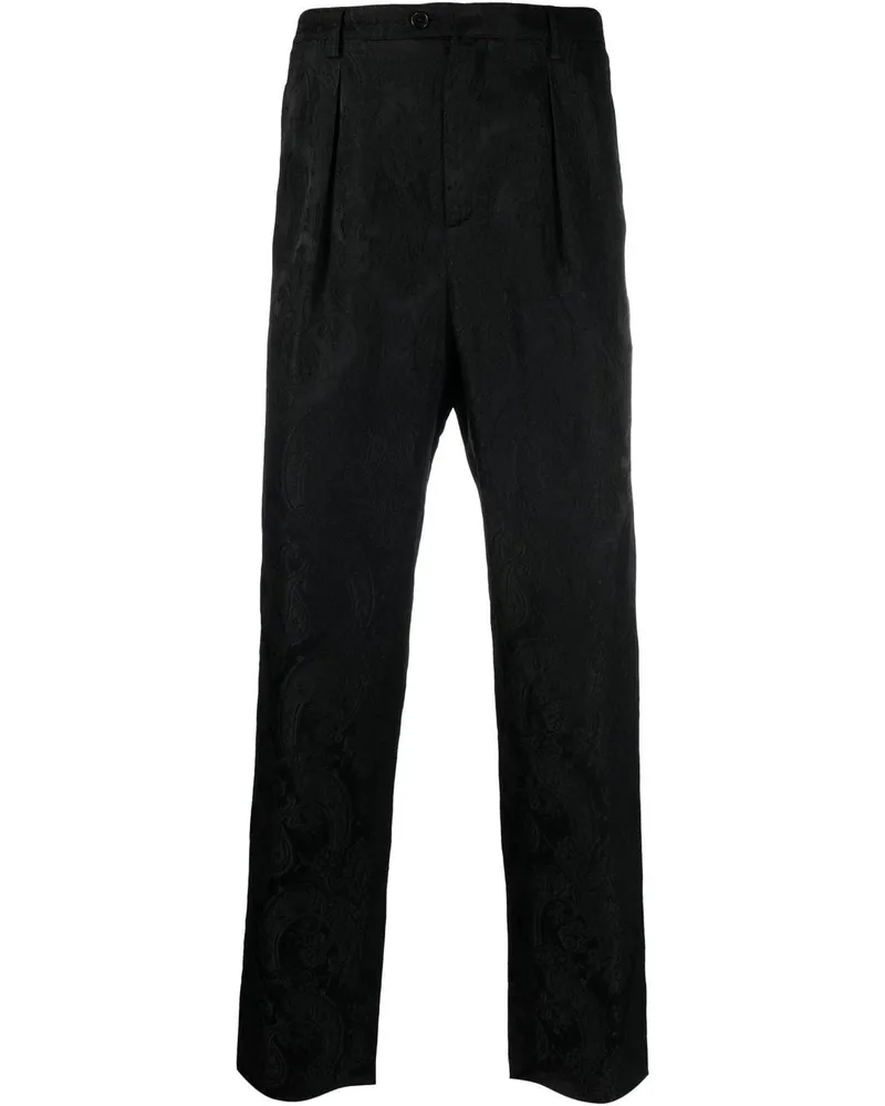 Saint Laurent Hose mit Paisley-Jacquardmuster - Schwarz Schwarz