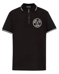 Versace Jeans Poloshirt mit V-Emblem Schwarz