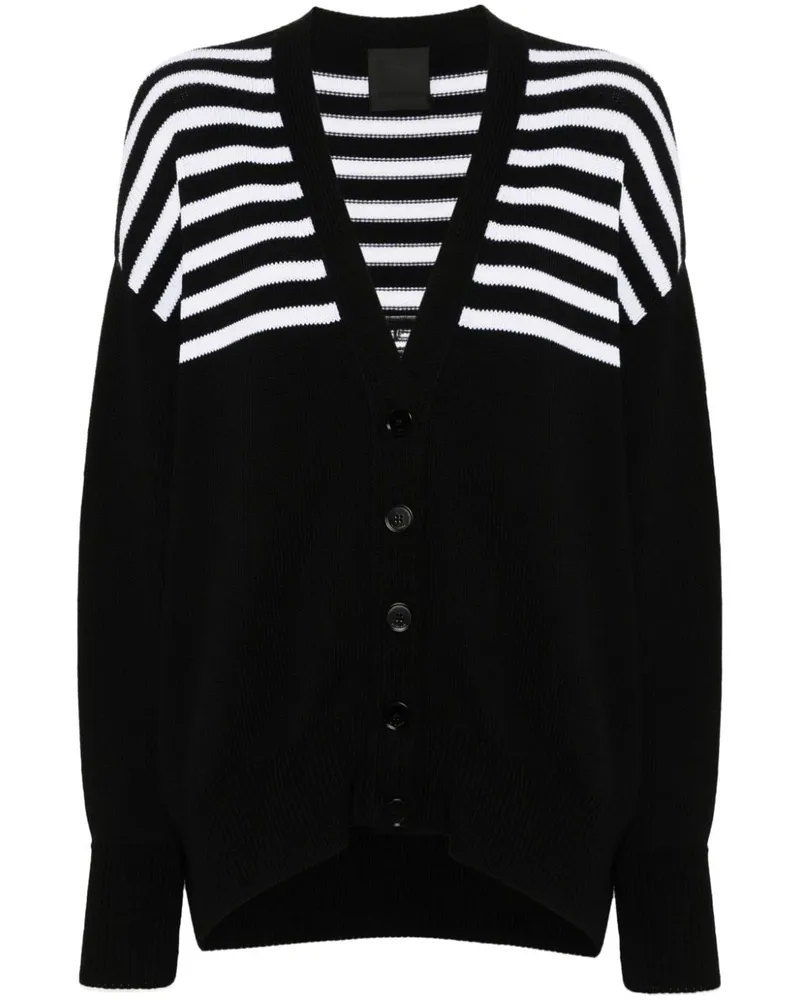 Givenchy Gestreifter 4G Cardigan - Schwarz Schwarz