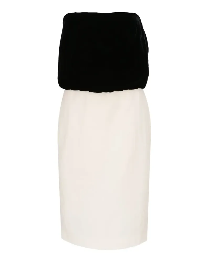 Tom Ford strapless velvet-panel dress - Nude Nude