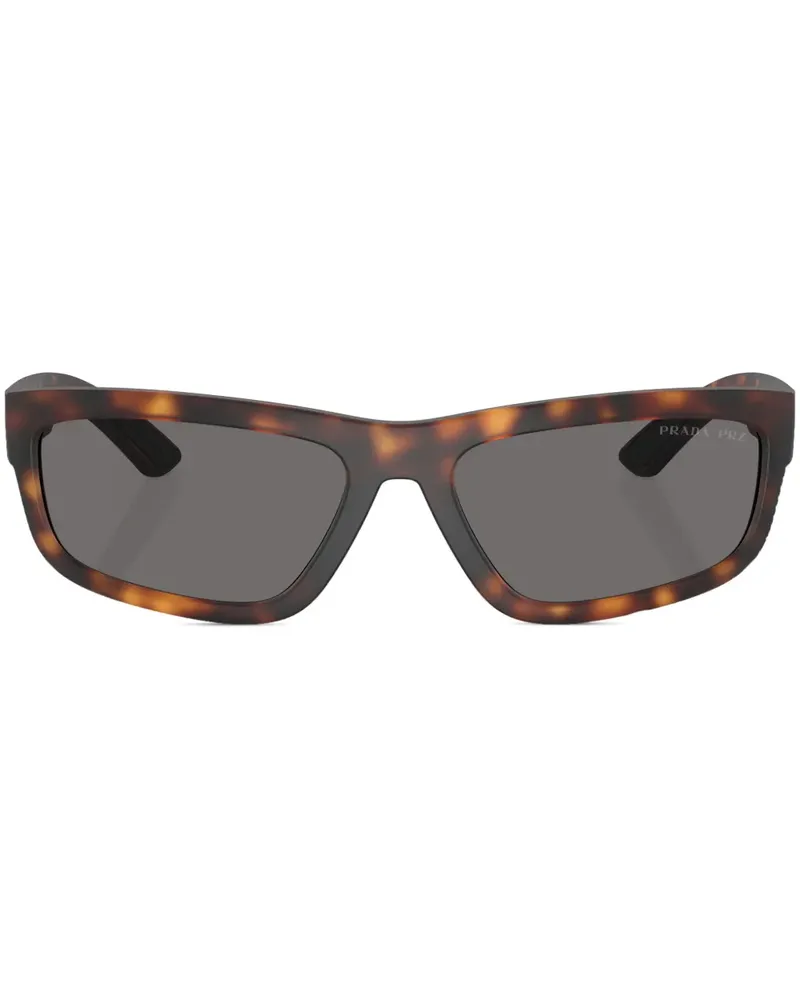 Prada Eckige Sonnenbrille in Schildpattoptik - Grün Grün
