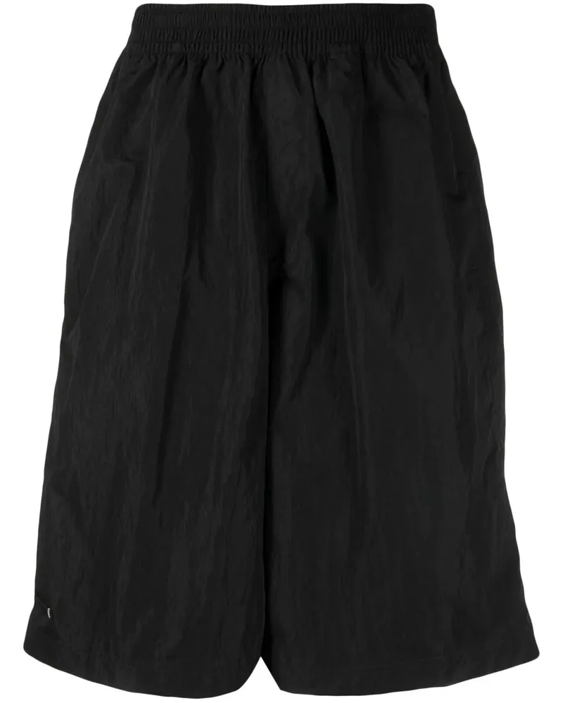 TRUE TRIBE Shorts mit Knitteroptik - Schwarz Schwarz