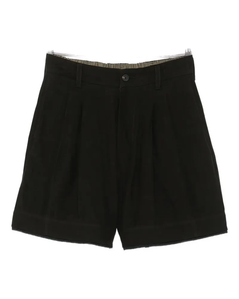 Ziggy Chen pleated-detail belt-loops shorts - Grün Grün