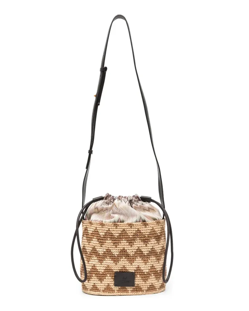 Missoni zig-zag top handle bucket bag - Nude Nude