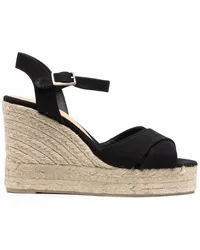 Castañer Plateau-Espadrilles mit Schnalle Schwarz