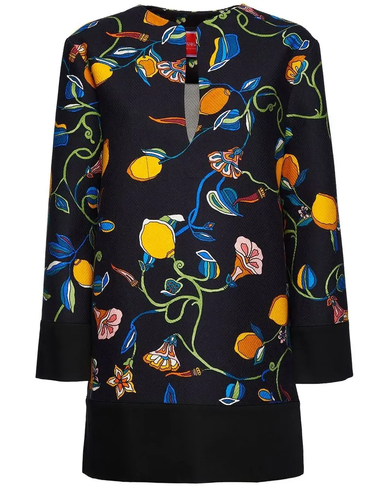 La DoubleJ Kleid mit Blumen-Print - Schwarz Schwarz