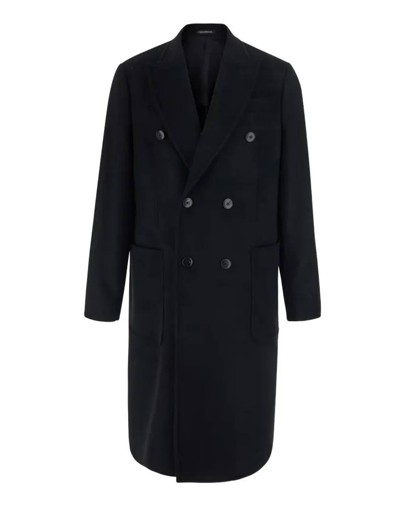 Emporio Armani double-breasted peak-lapels coat - Schwarz Schwarz