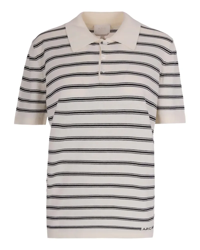 A.P.C. striped polo shirt - Nude Nude