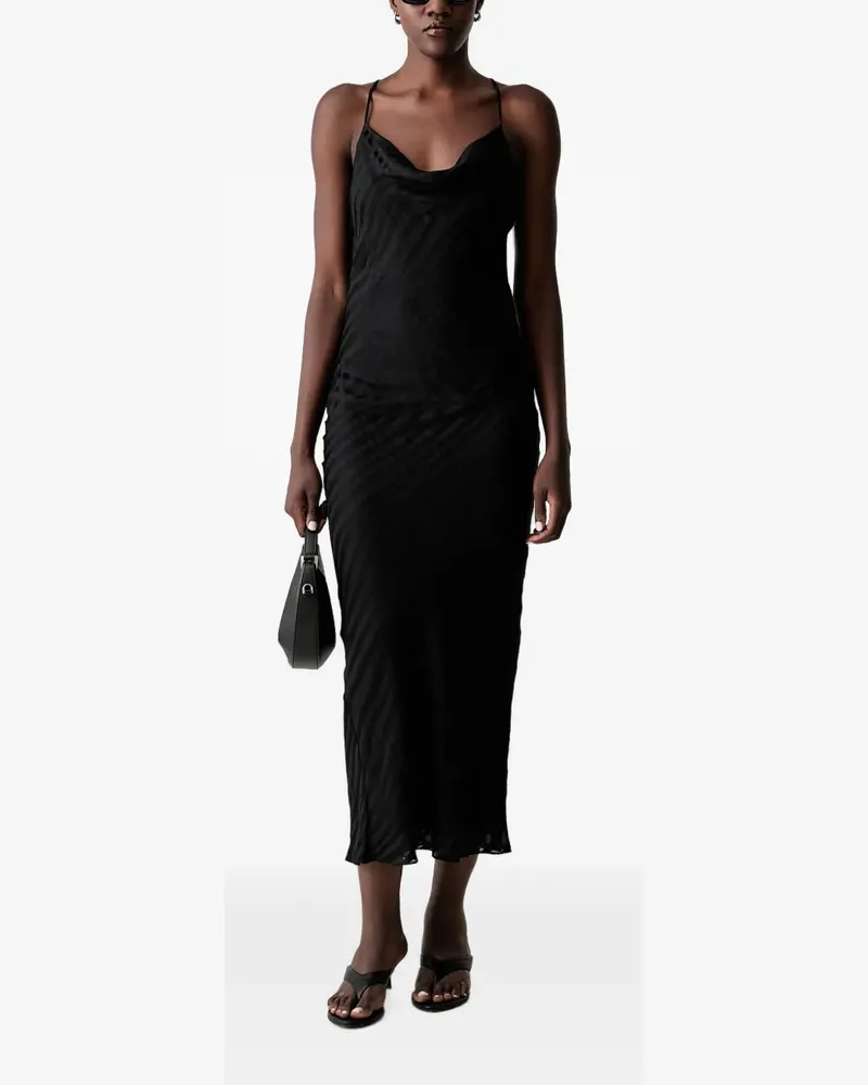 Patrizia Pepe zebra-pattern cowl-neck midi dress - Schwarz Schwarz