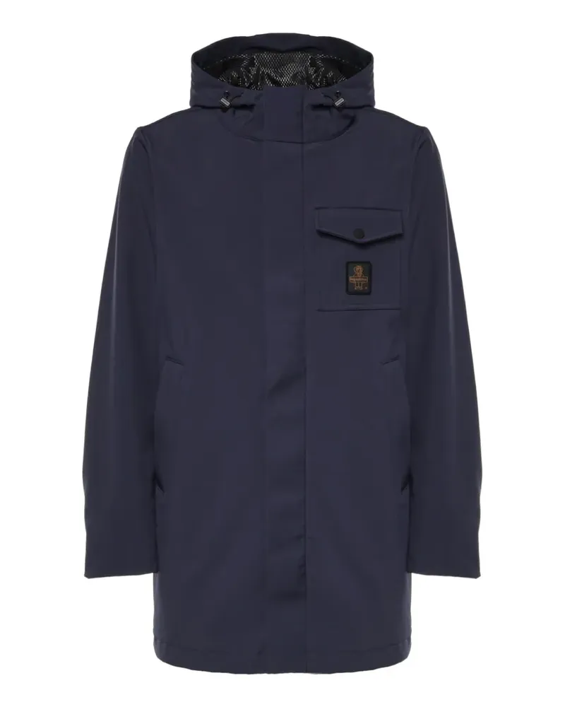 RefrigiWear logo-patch hooded coat - Blau Blau