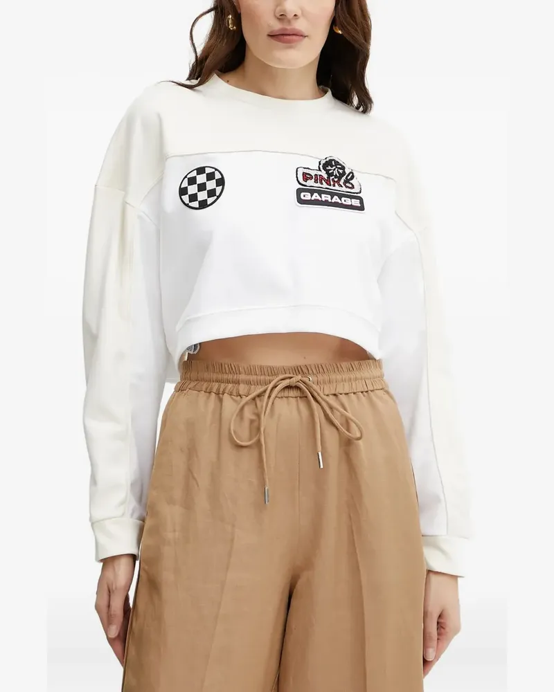 Pinko Sweatshirt in Colour-Block-Optik - Weiß Weiß