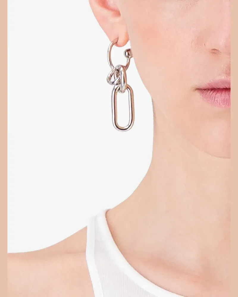 Justine Clenquet Troy asymmetric chain-link earrings - Silber Silber