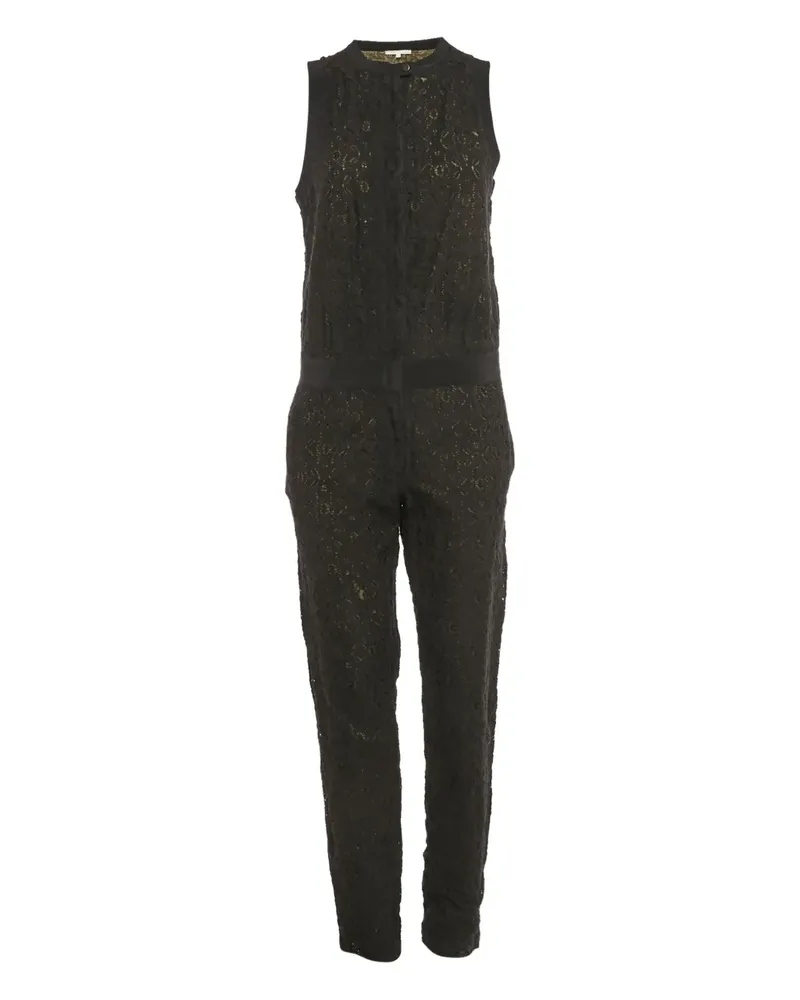 Maje Ärmelloser Jumpsuit aus Spitze - Schwarz Schwarz