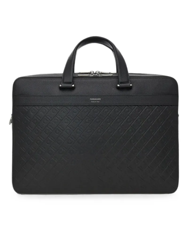 Ferragamo monogram briefcase - Schwarz Schwarz