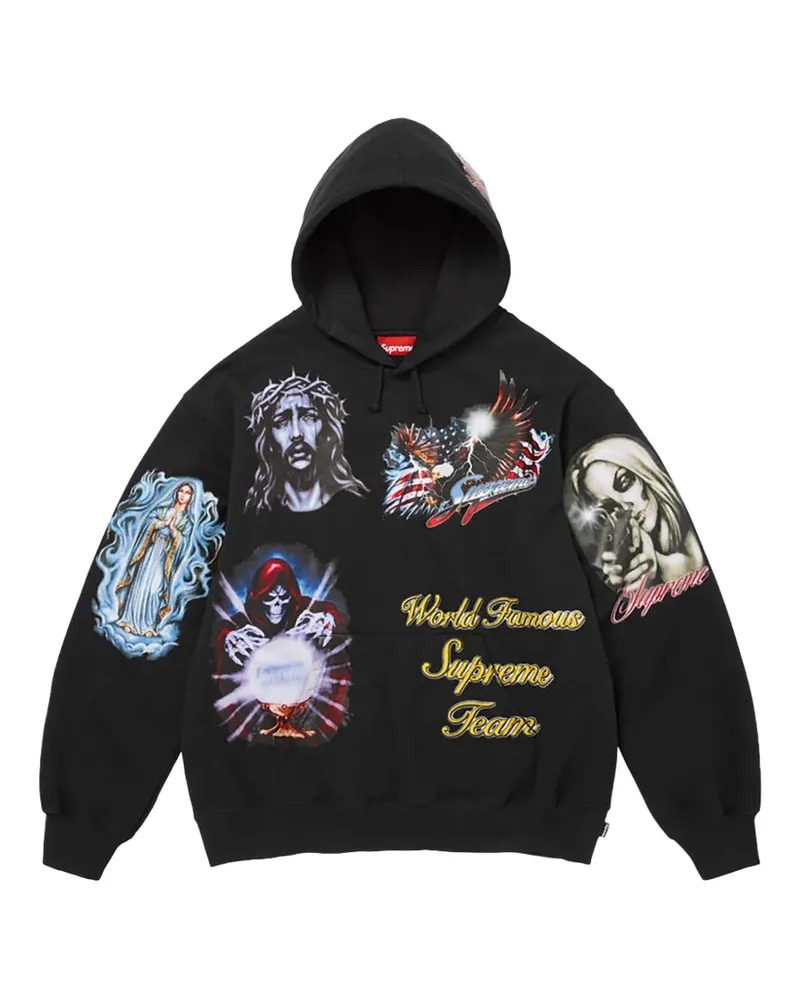 Supreme Being Stickers Hoodie - Schwarz Schwarz