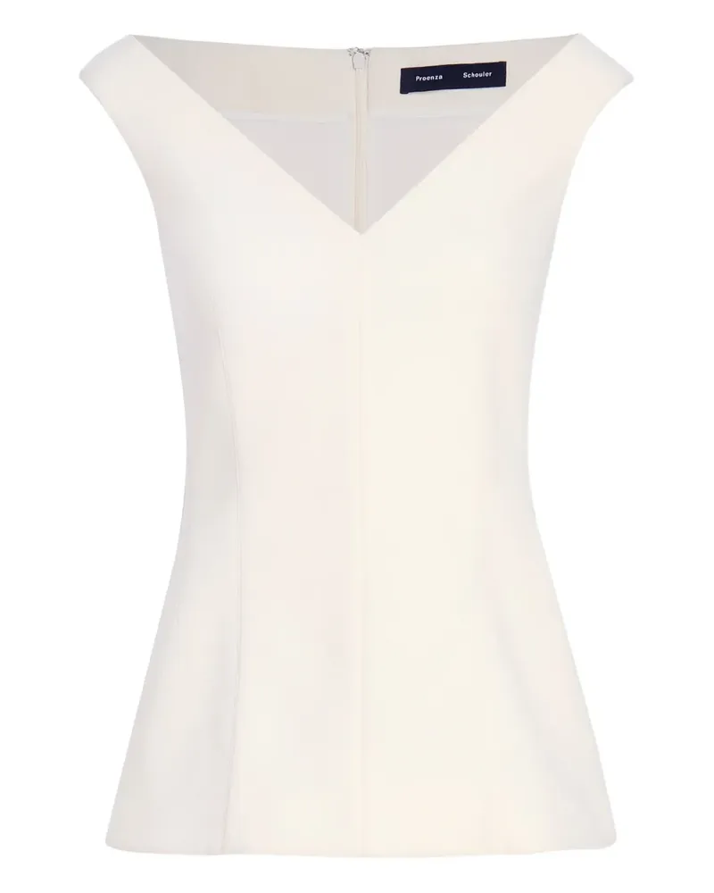Proenza Schouler Mariam Oberteil mit V-Ausschnitt - Weiß Weiß