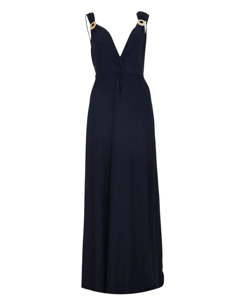 Baruni V-neck ring-embellishment maxi dress - Blau Blau