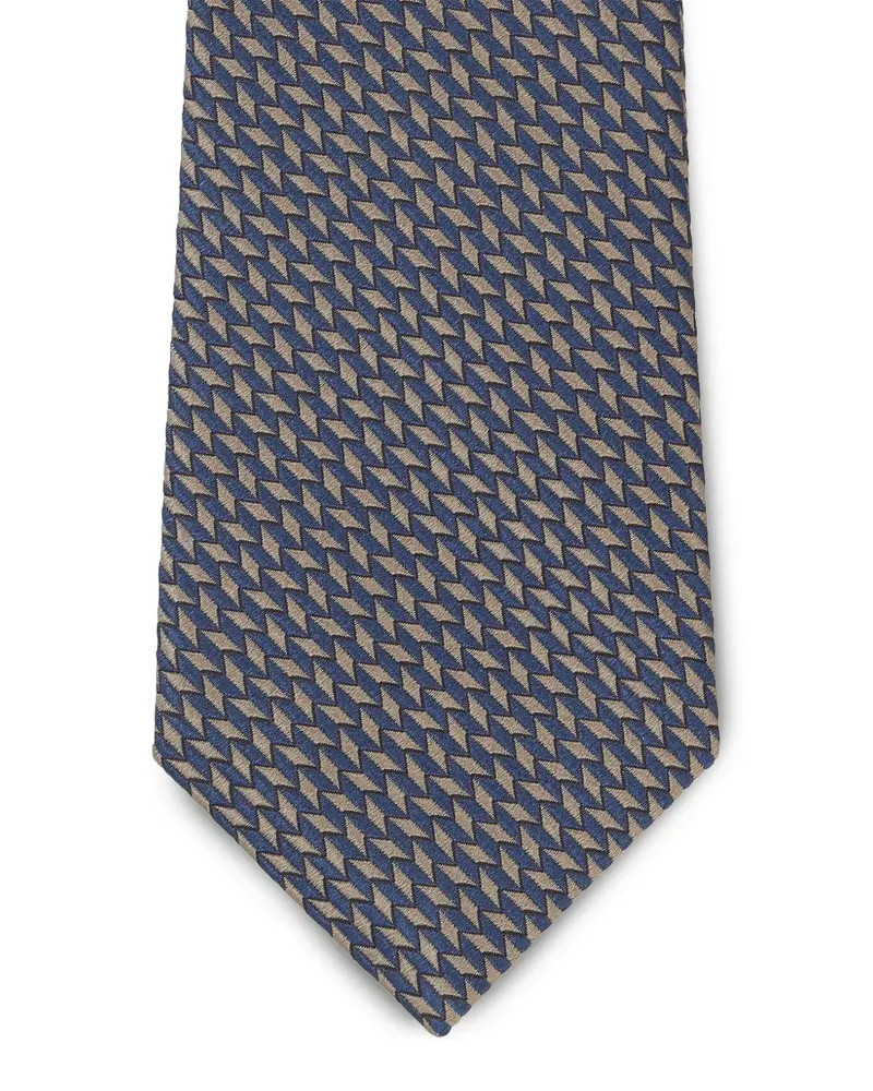 Giorgio Armani Geometrisch gemusterte Seidenkrawatte - Braun Braun