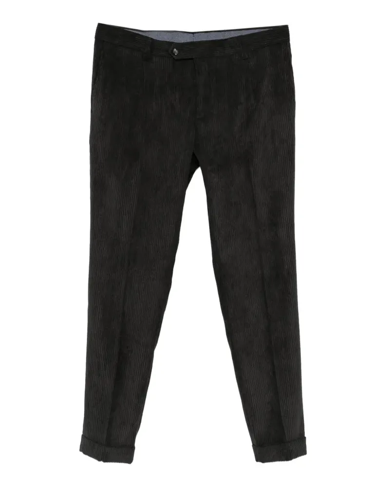 BARBA corduroy-effect tailored trousers - Schwarz Schwarz