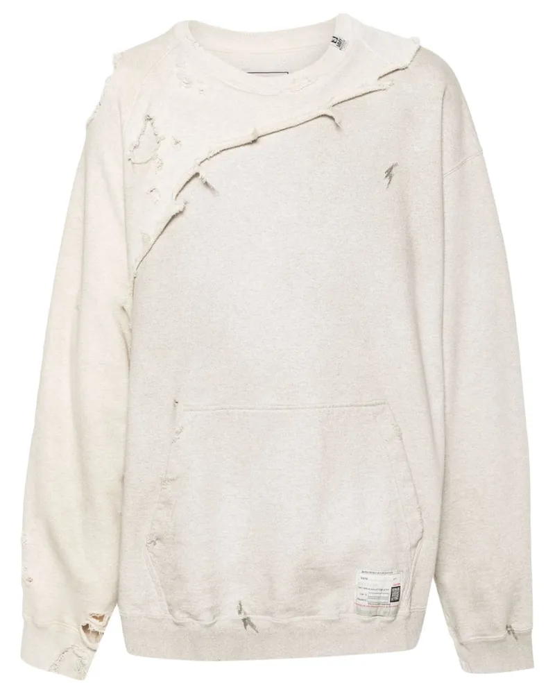 MIHARAYASUHIRO Sweatshirt in Distressed-Optik - Weiß Weiß