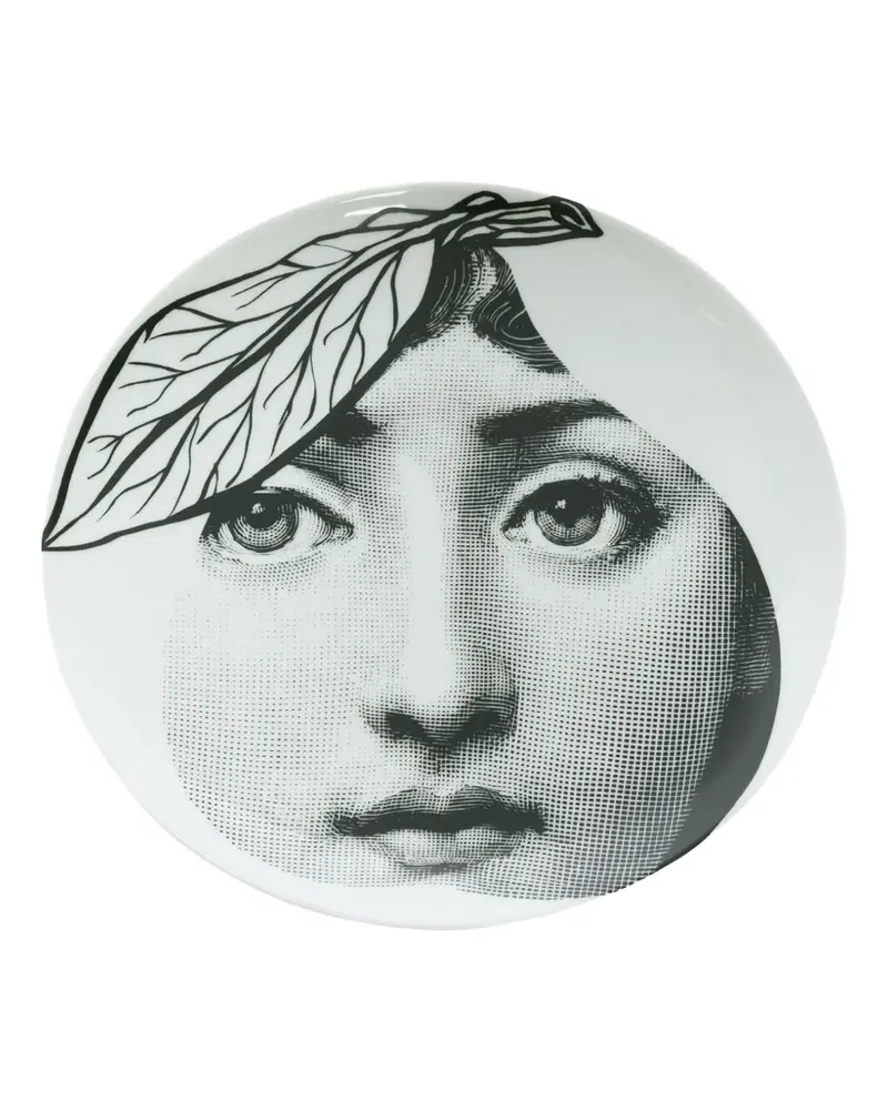 Fornasetti Teller mit Print - Weiß Weiß
