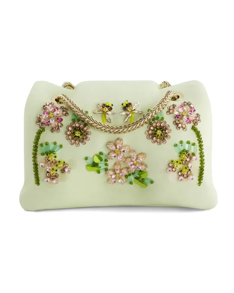 Giambattista Valli Schultertasche mit Zierperlen - Grün Grün