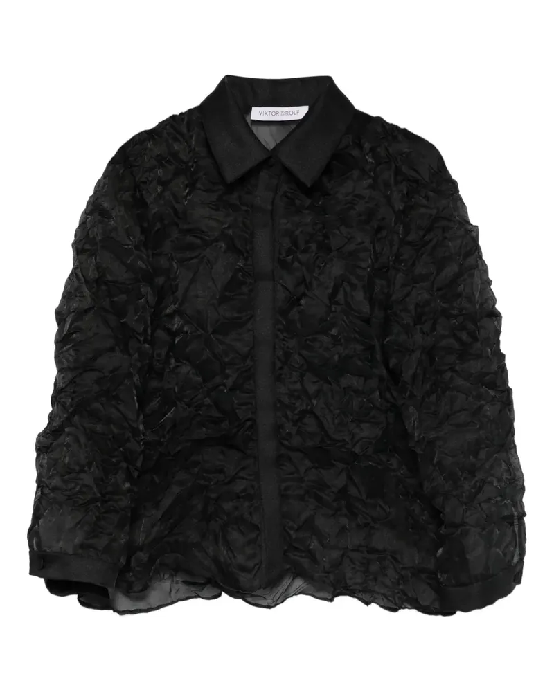 Viktor & Rolf Hemd in Knitteroptik - Schwarz Schwarz