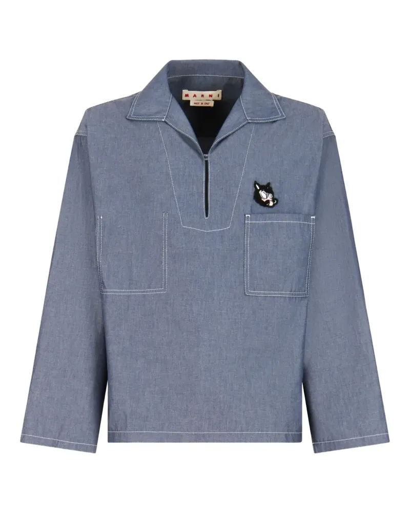 Marni Chambray-Hemd mit Poloshirtkragen - Blau Blau