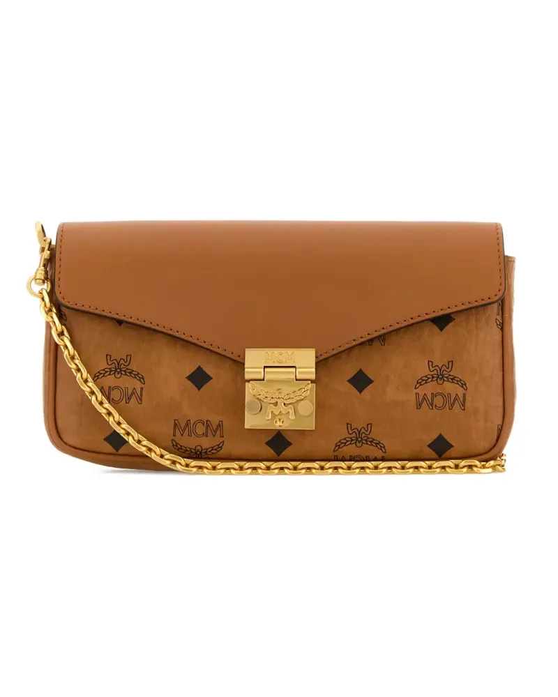 MCM mini Tracy logo chain leather cross body bag - Braun Braun