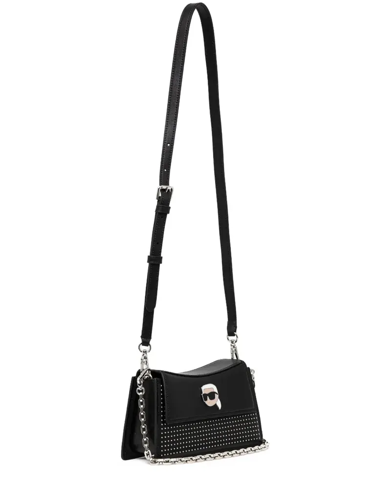 Karl Lagerfeld logo-appliqué shoulder bag - Schwarz Schwarz