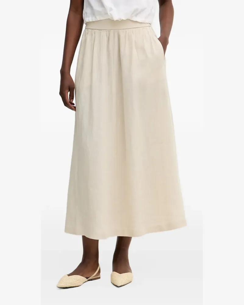 Benetton Geraffter Rock mit elastischem Bund - Nude Nude