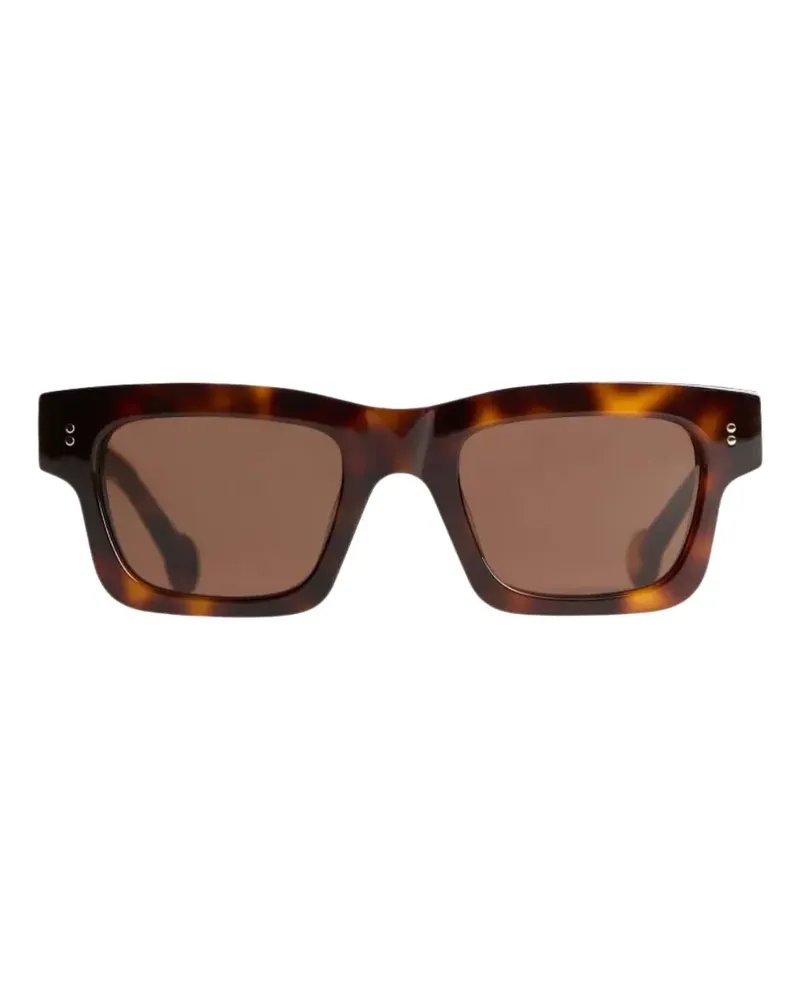 J.W.Anderson Eckige Sonnenbrille in Schildpattoptik - Braun Braun
