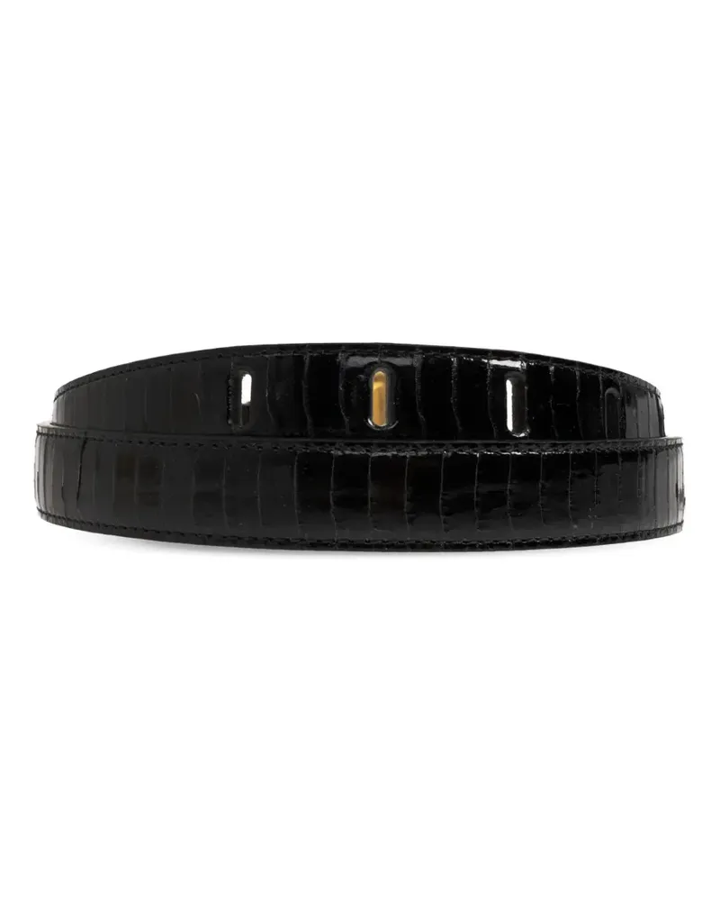 Balmain crocodile-effect leather belt - Schwarz Schwarz