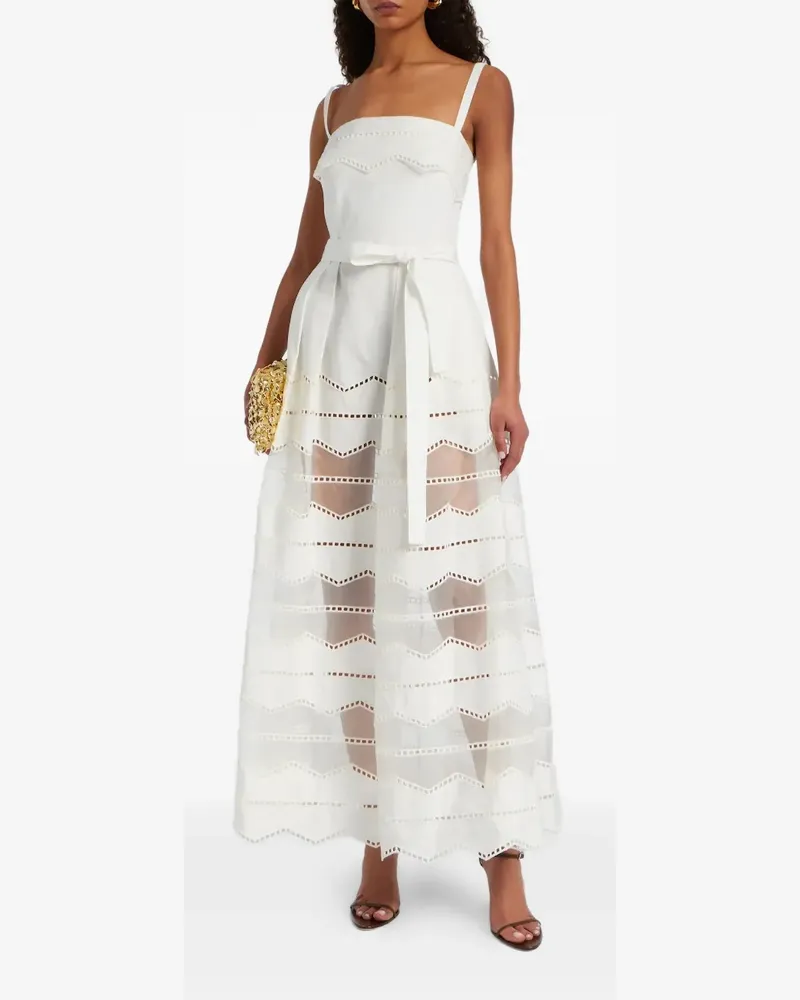 Elie Saab cutout belted maxi dress - Weiß Weiß