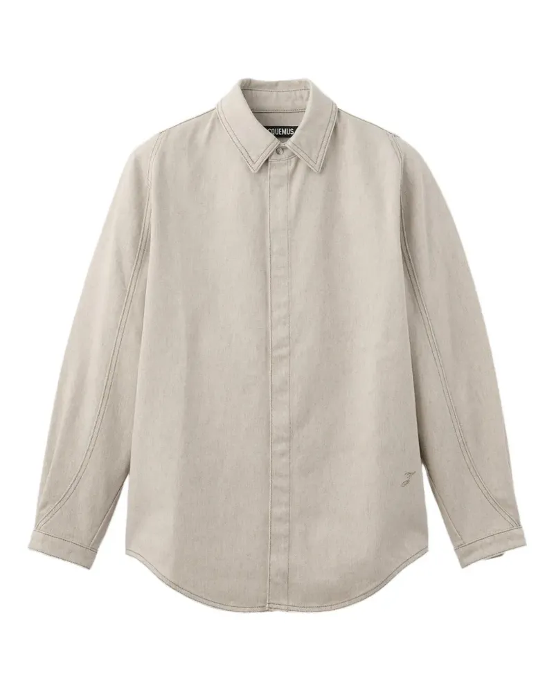 Jacquemus The Amelo de-Nîmes logo-embroidered denim shirt - Nude Nude