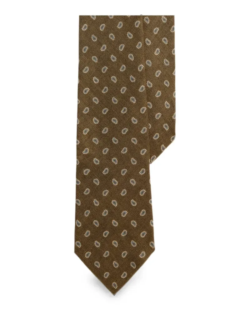 Ralph Lauren pine-print linen tie - Braun Braun