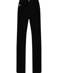 Versace Jeans Straight-Leg-Jeans mit Einsätzen Schwarz