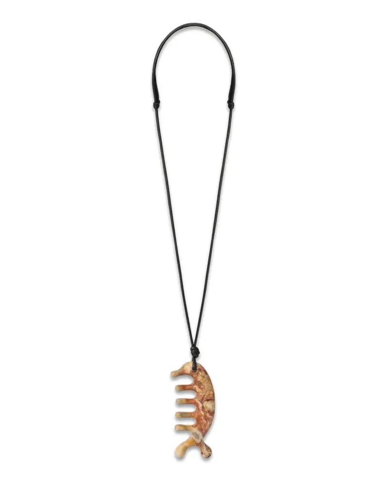 Christophe Lemaire Beluga Gua Sha Halskette aus gelbem Jaspis - Orange Orange