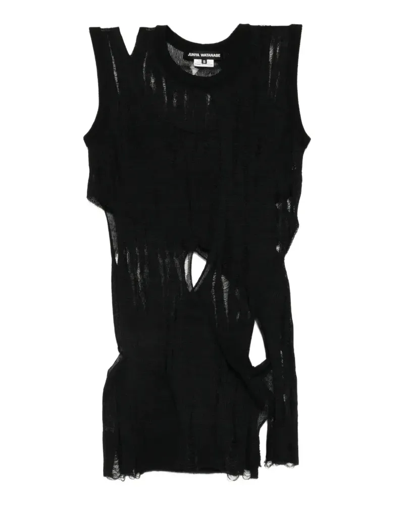 Junya Watanabe distressed top - Schwarz Schwarz