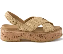Sandalen mit gehäkelten Riemen - Nude