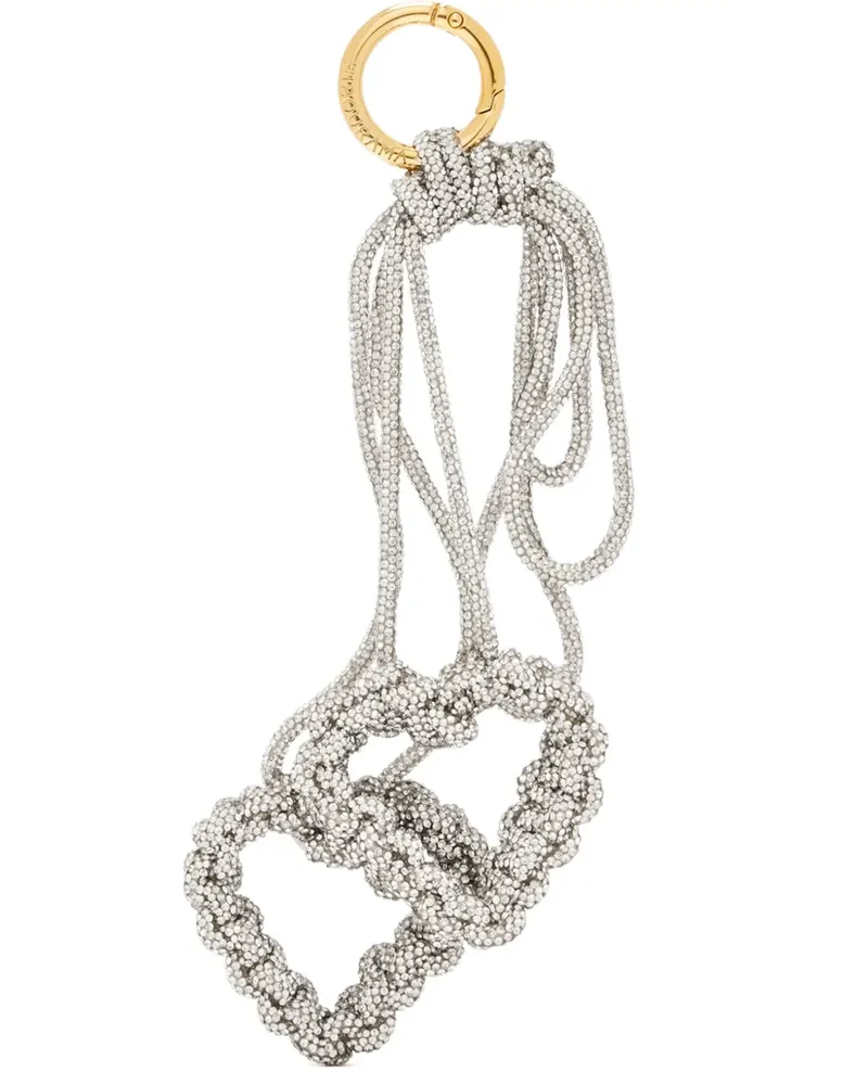 HIBOURAMA Love crystal-heart bag charm - Silber Silber