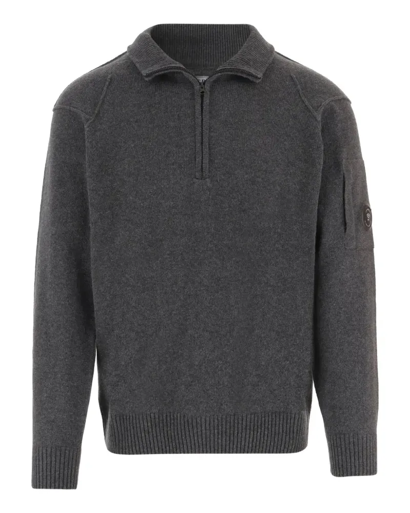 C.P. Company lens-detail quarter-zip sweater - Grau Grau