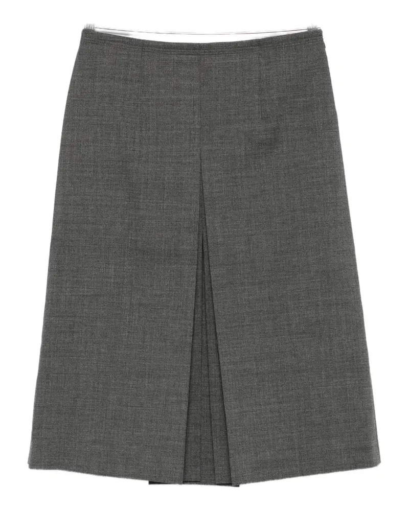 Prada pleated-detail triangle-logo skirt - Grau Grau