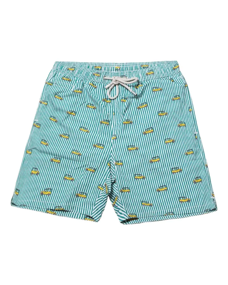 MC2 Saint Barth striped car-motif shorts - Blau Blau