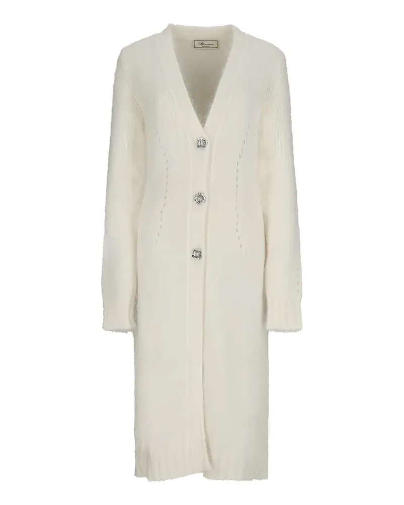 Blumarine single-breasted knitted coat - Nude Nude