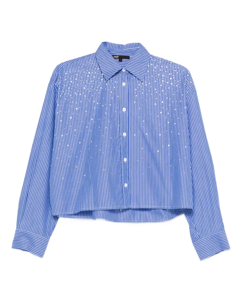 Maje Gestreiftes Hemd mit Perlen - Blau Blau