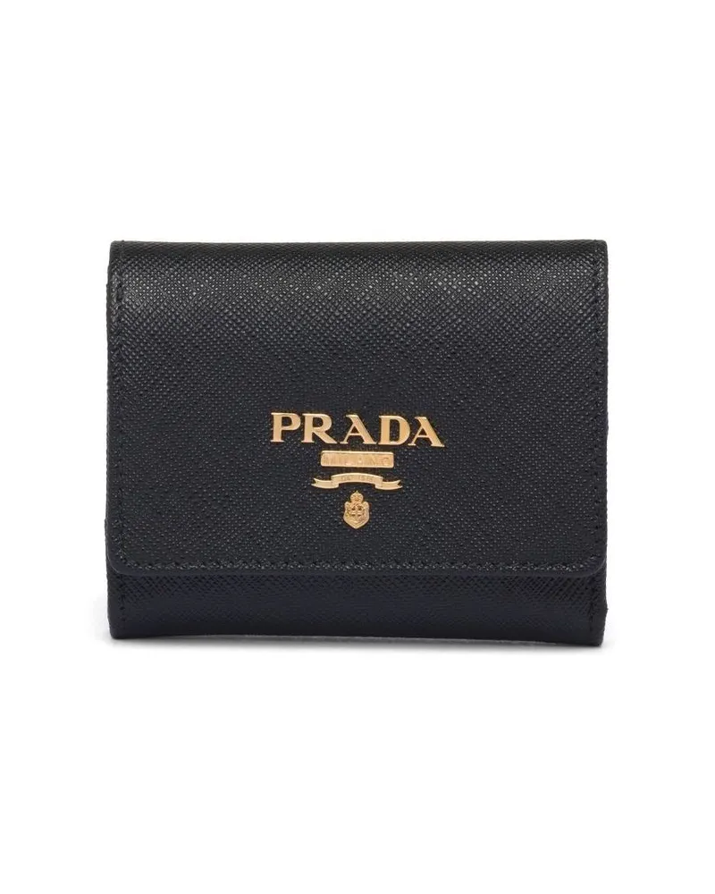 Prada Portemonnaie mit Logo - Schwarz Schwarz