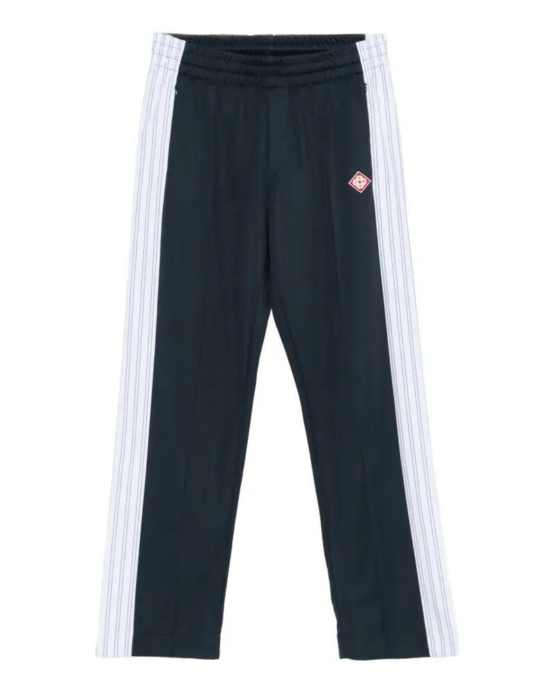 Casablanca Paris Jogginghose mit Logo-Patch und Nadelstreifen-Einsätzen - Blau Blau