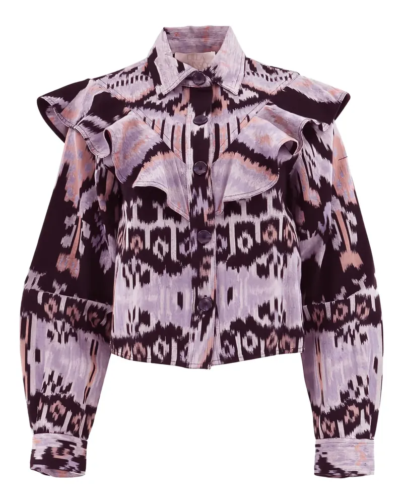 Ulla Johnson Mathilde Bluse mit Rüschenbesatz - Rosa Rosa