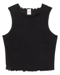 RE/DONE Tanktop mit Knitteroptik Schwarz